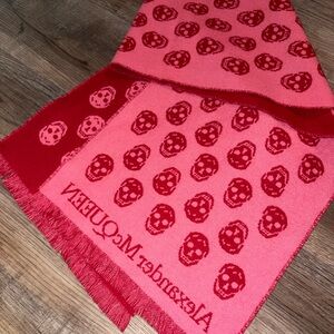 Alexander McQueen Vibrant Pink and Red Skull Scarf